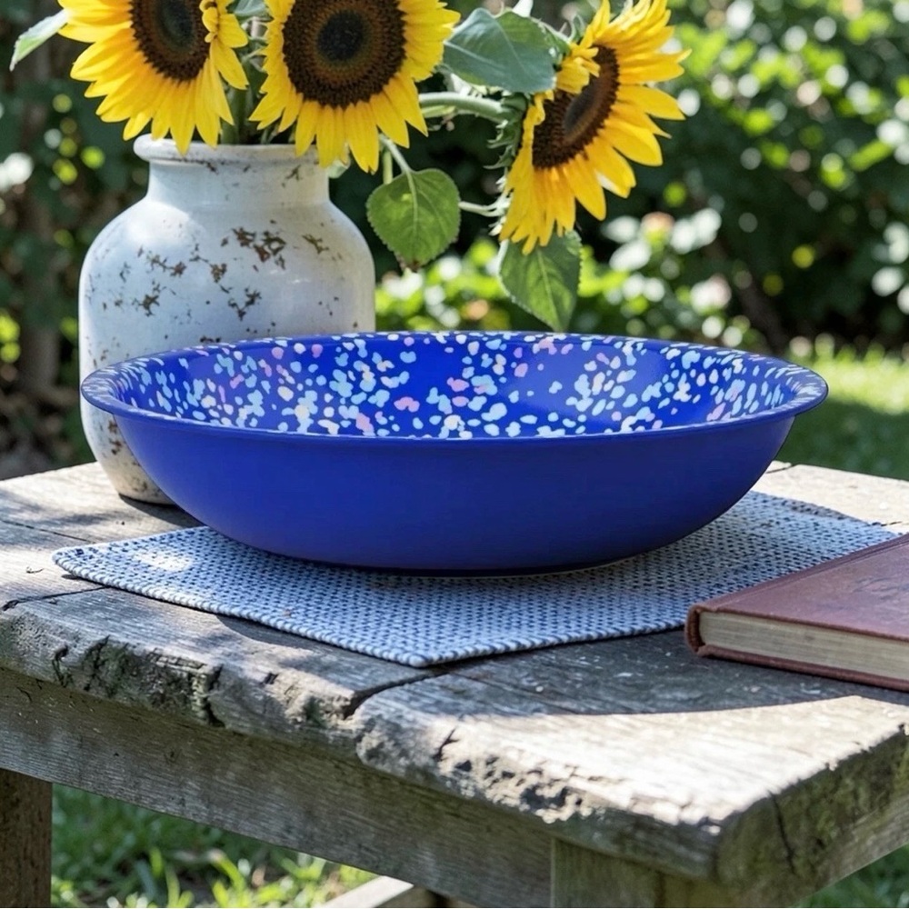 6pcs Set Plastic Terrazzo Candid Cobalt Dinner Bowls Blue - Room Essentials NIB